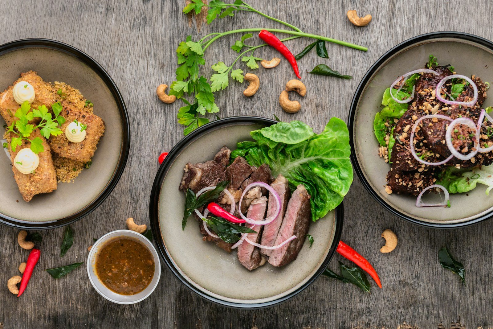 Seasonal dishes served for sharing